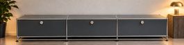 Original USM Haller Lowboard in Anthrazitgrau mit drei Klapp
