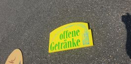 Werbeschild - Werbung - Tafel - offene Getränke - Restaurant