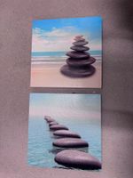 2er Set Leinwandbilder Steine Meer