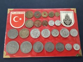 Türkische Souvenir Münzen,24 Stück,div,Jahrgang