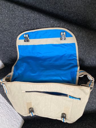 Travelite Umhängetasche beige blau Freizeit Schule Uni Ar...