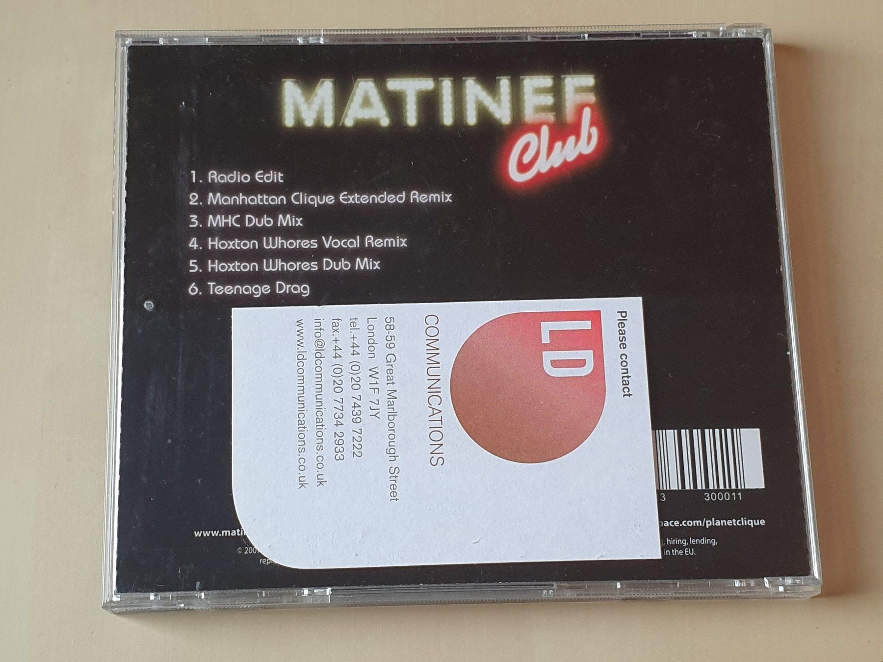 CD: Matinee Club Discotheque Francais – Usato da Stansstad venduto da collectorsshop 1
