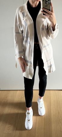Cardigan Jacke Weste Zebra s beige kariert Strickjacke