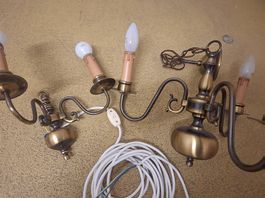 Messing Kronleuchte 2, 3 und 5 flammig Deckenlampe Wandlampe