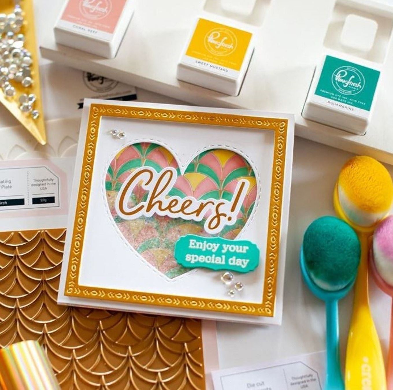 Sciablone: Pinkfresh 6er Set Dies **Folk Edge Squares** – Nuovo e nell'imballaggio originale da Rubigen venduto da rofi100 5