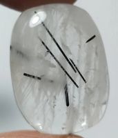 Cabochon L-2609 – Schwarzer Rutilquarz – 19x14x5 mm