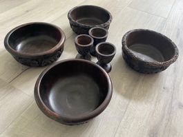 Ebenholz Eben Holz Schüssel Schal Topf