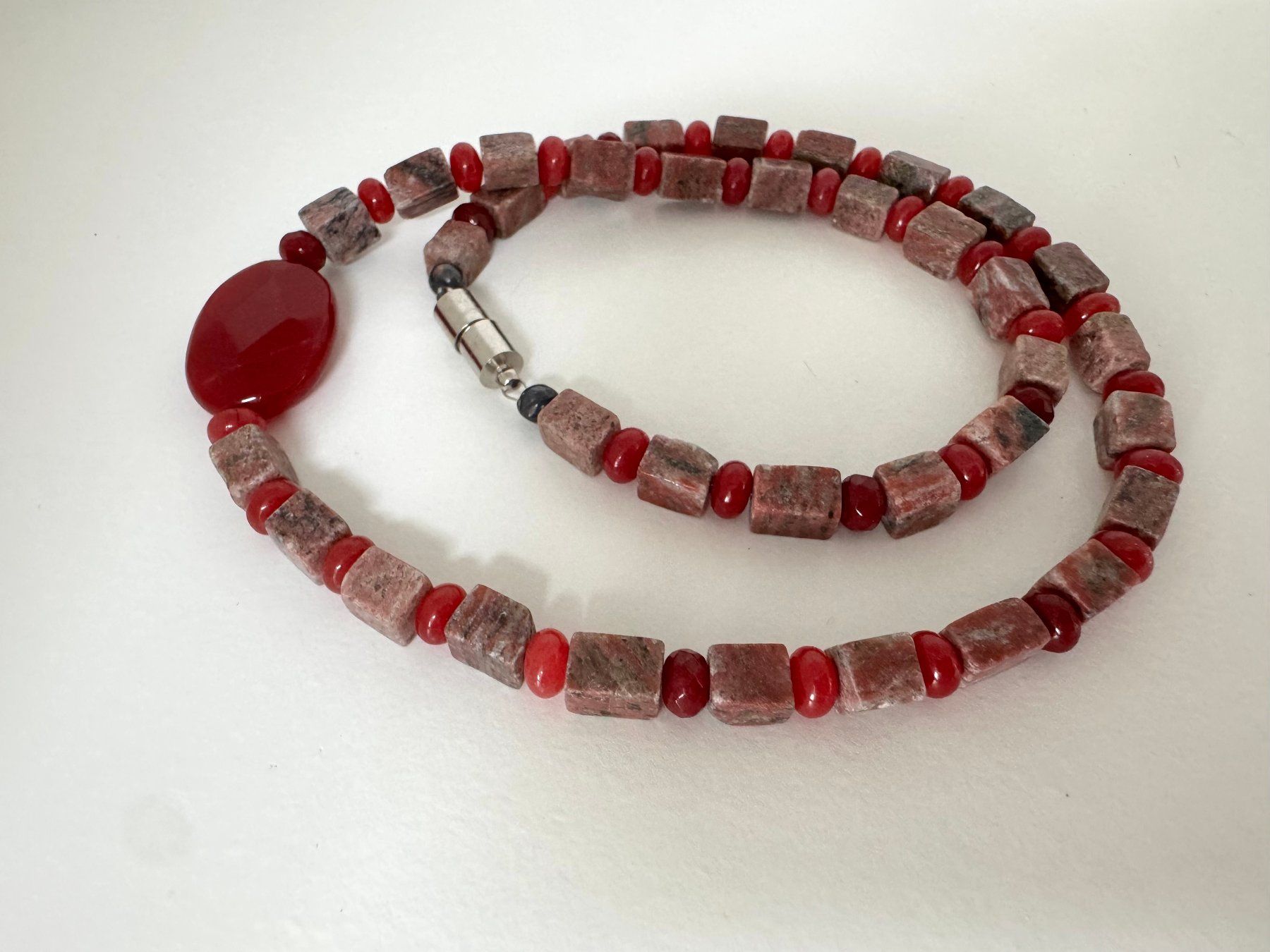 Catenine: Halskette Rhodonit, Jade – Nuovo (secondo la descrizione) da Biberist venduto da tl-schmuck 1