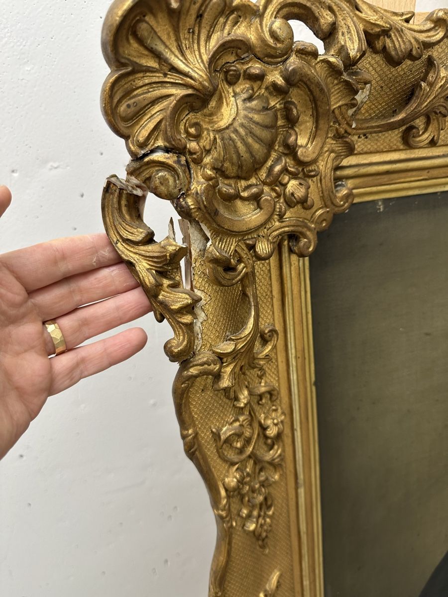 Dipinti: Antikes Ölgemälde Herrenportrait Barockrahmen – Difettoso da Ebikon venduto da Gaenggeliwaar 4