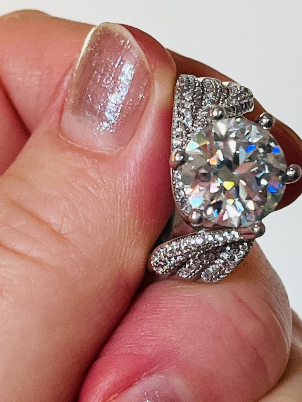 Anelli: 5CT Big Moissanite color D ring SIZE 55 – Nuovo e nell'imballaggio originale da Genève venduto da AGBERG 1