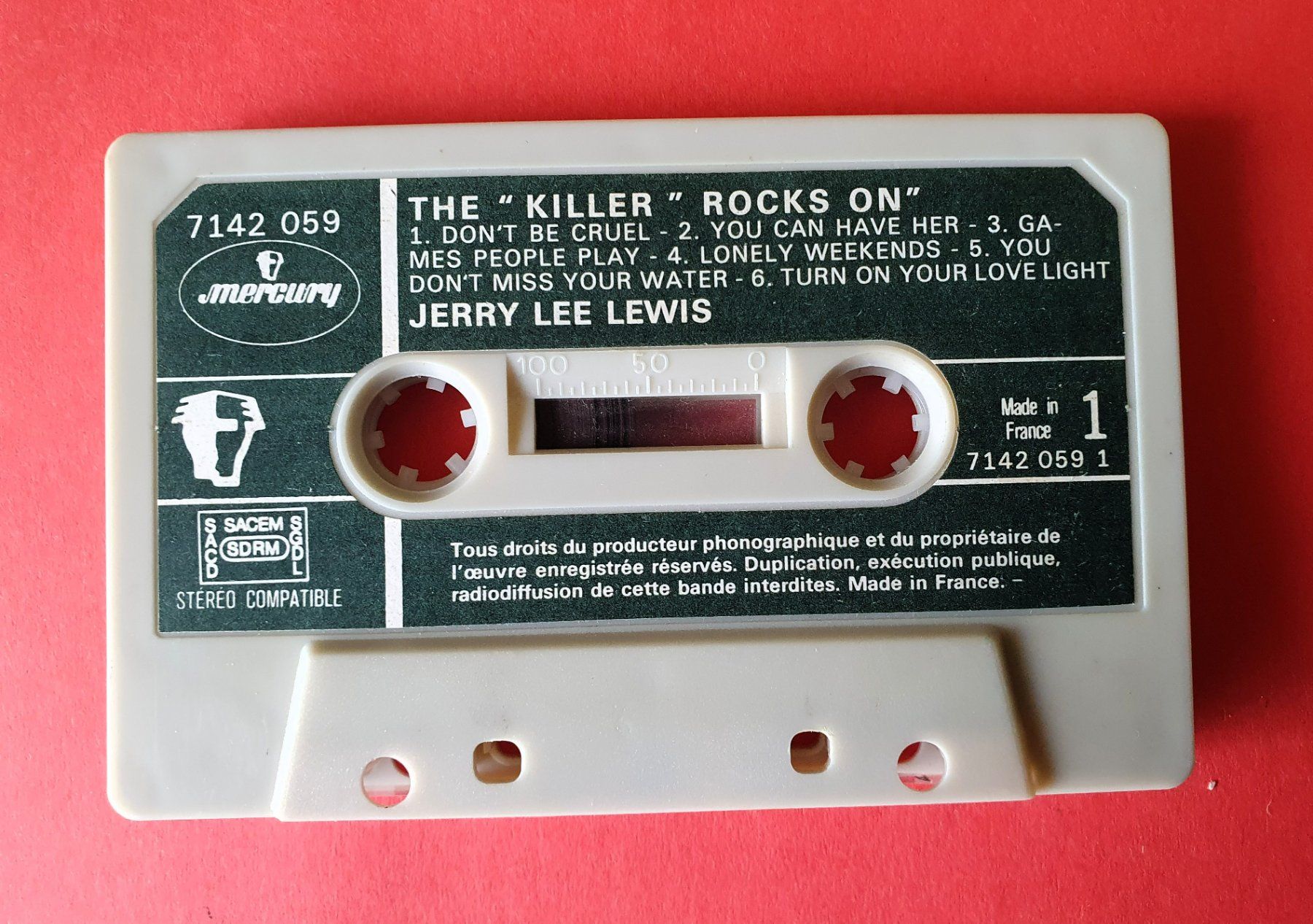Musicassette: Jerry Lee Lewis, The "Killer" Rocks On, Mercury N° 7142 059 – Usato da Martigny venduto da Abm1000 1