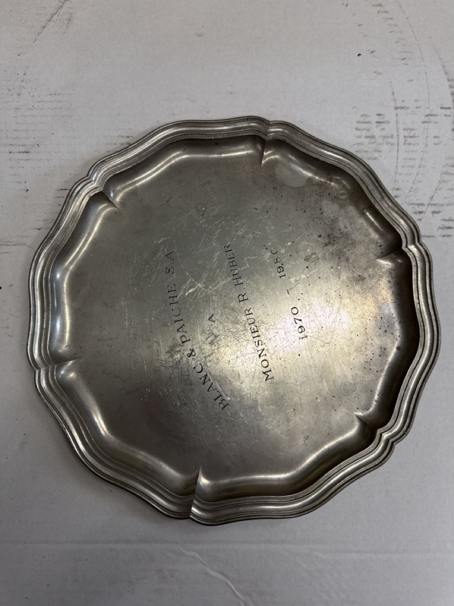 Servierplatten: SIGG Platte Metall mit Gravur – Gebraucht aus Meienberg von sony252 1