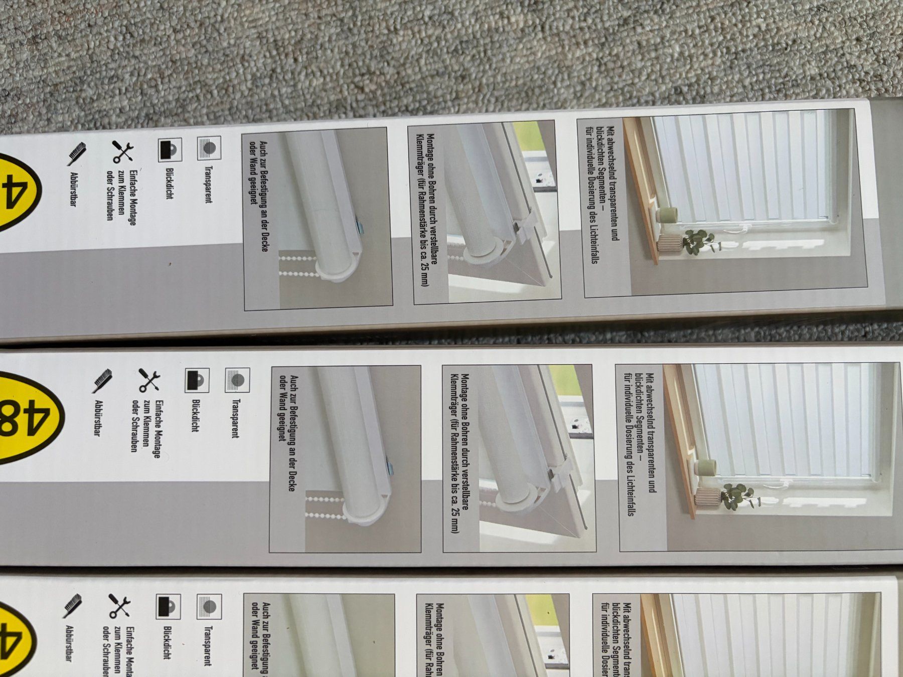 Tende: 5 x stores Duo Rollo 60x150cm – Nuovo e nell'imballaggio originale da Essert FR venduto da Boulous