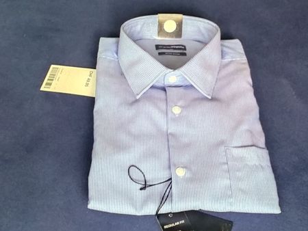 Hemd blau, Regular Fit, 43/44, Non Iron, kurzarm
