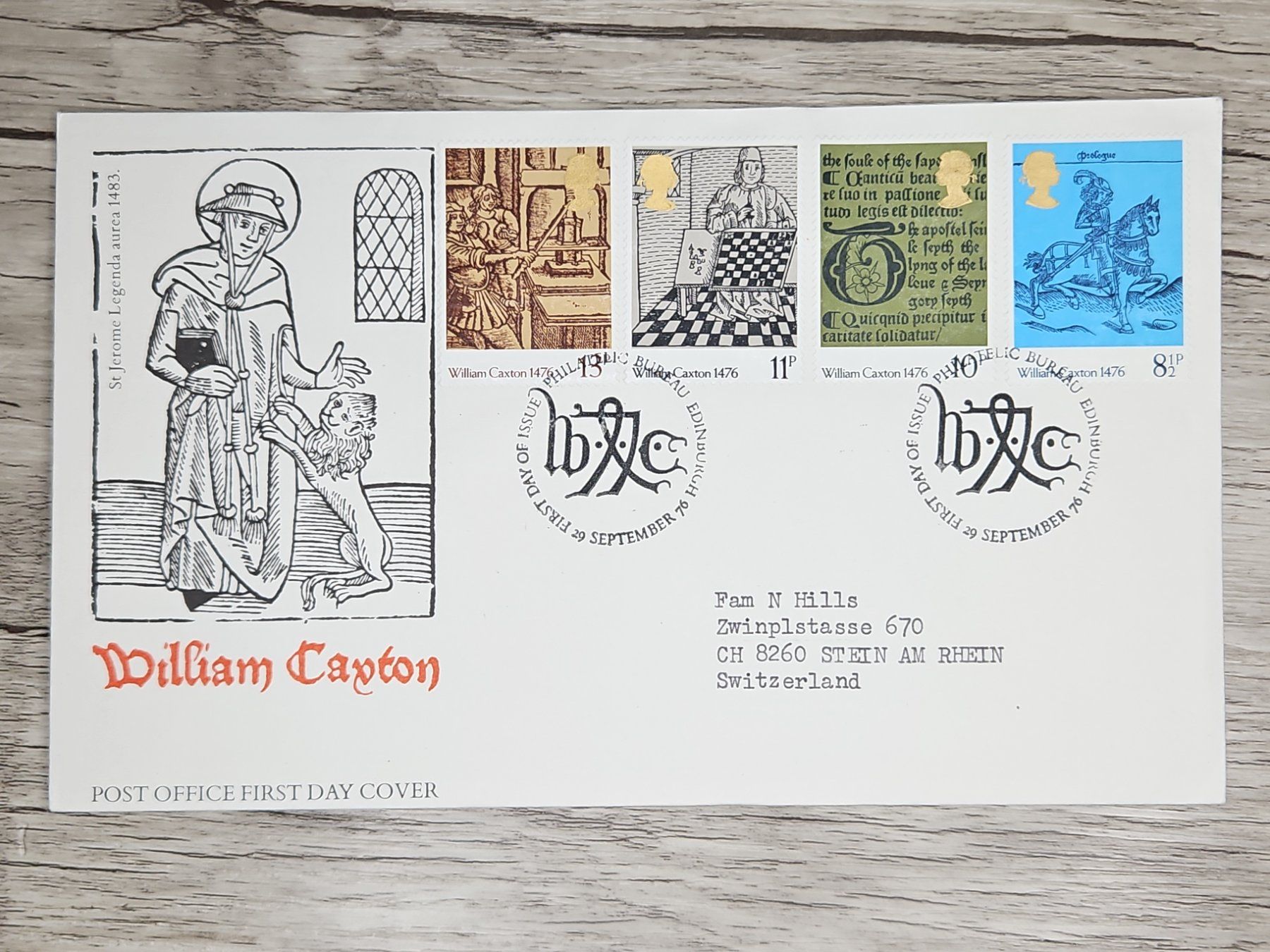 Tutti i francobolli: CL05 Enveloppe + Timbre England 1976 – Usato da Cousset venduto da Patrick_Collections