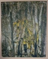 Gemälde Waldmotiv  Baumstämme handmade 40×50