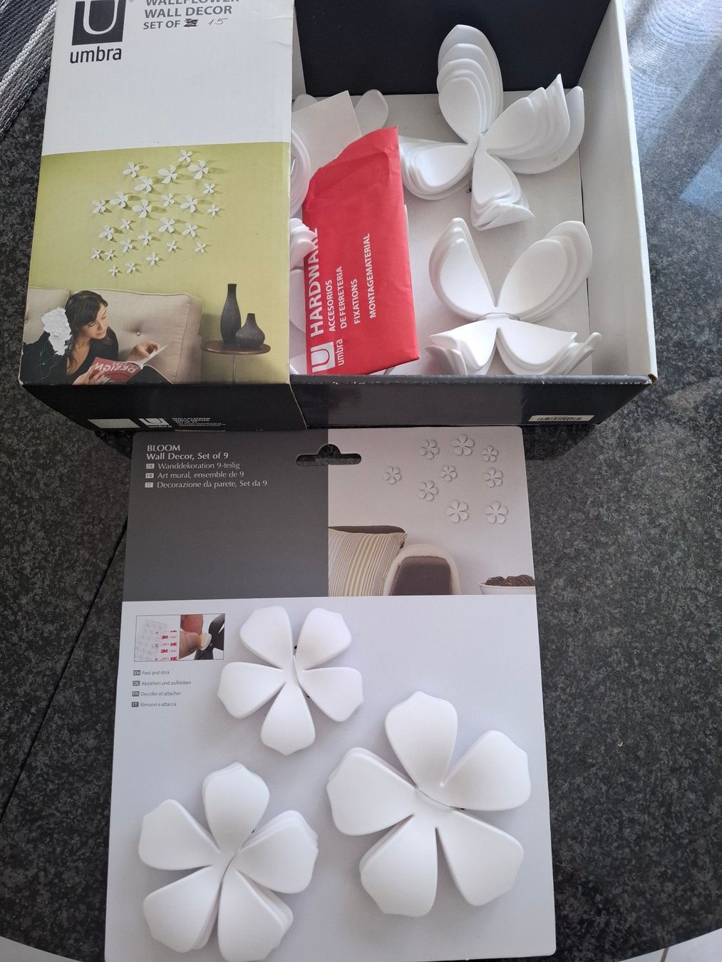 Tutte le decorazioni: Bloom Wanddeko Set, 9-teilig + 15-teilig – Nuovo (secondo la descrizione) da Solothurn venduto da sweyla21