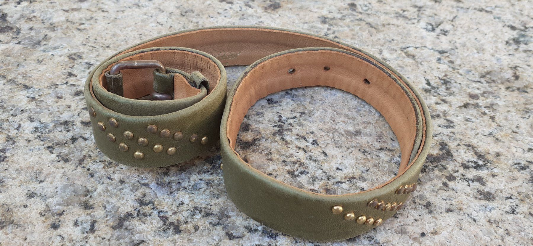Cinture: Gürtel Vintage 1970er Leder olive – Usato da Mörschwil venduto da wunderkiste44 7