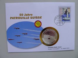 2013, Numisbrief /Münzbrief Patrouille SUISSE 50J +W95