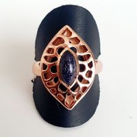 Ring Silber 925 rosevergoldet mit Blaufluss Gr 20,3 mm