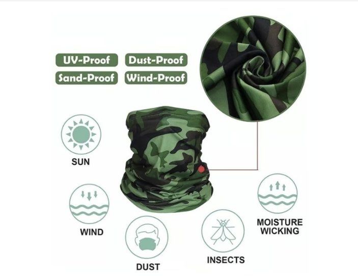 Foulard & Sciarpe: Tarnfarbener Multifunktionstuch Schlauchschal Windschutz – Nuovo e nell'imballaggio originale da Walenstadt venduto da SchnaeppchenRabe 1