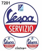 Vespa Servizio Vintage Aufkleber 3teilig (Art. 7201)