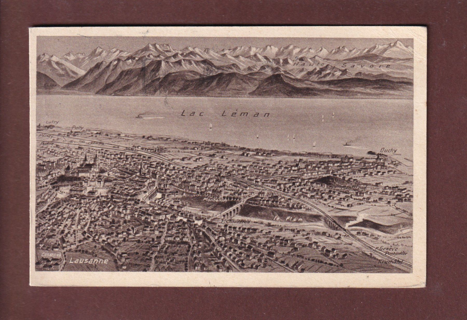 Cartoline postali: LAUSANNE - 1919 – Usato da Pully venduto da nicecards