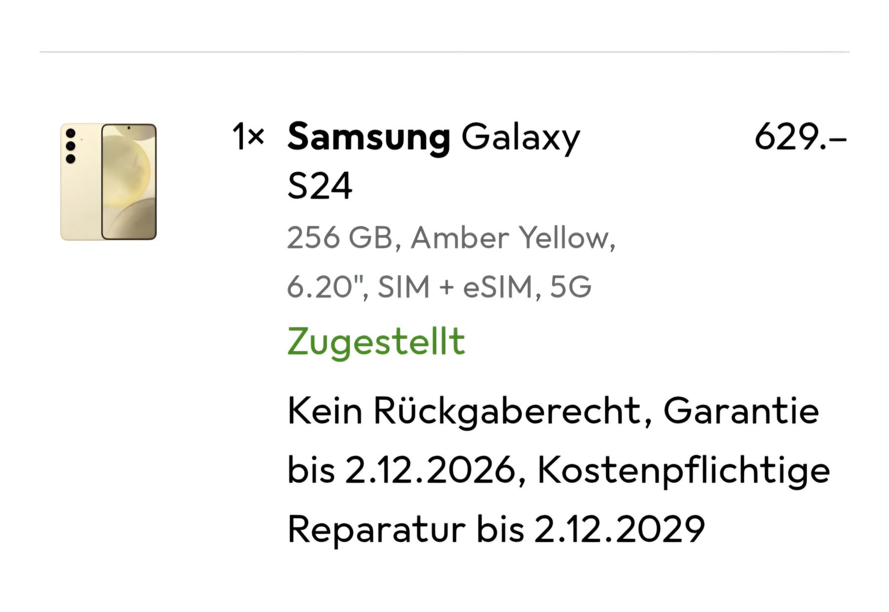Samsung Handys / Smartphones: Samsung S24, 256 GB + 2 Hüllen – Gebraucht aus Olten von anschg 1