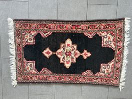 Perserteppich, schwarz, antik, echter Orientteppich,Top Nr.5
