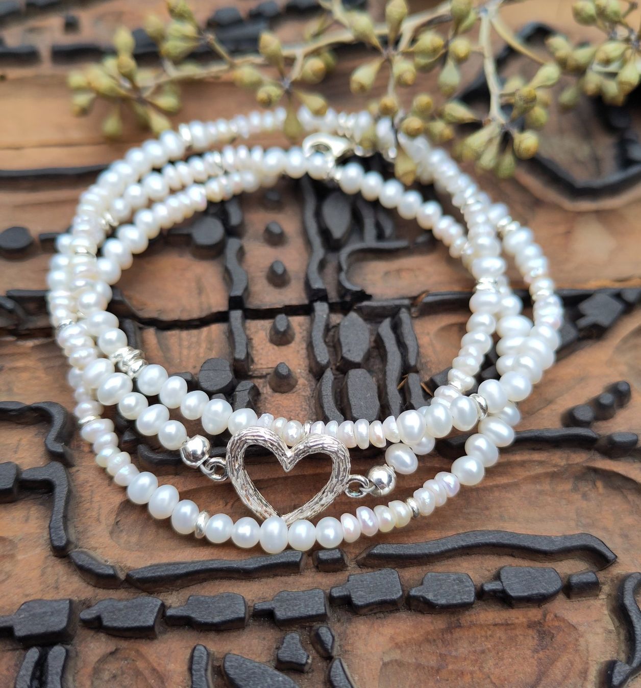 Bracciali & Braccialetti: Wickelarmband Perlen Silber – Nuovo e nell'imballaggio originale da Lauperswil venduto da Naturhandwerk