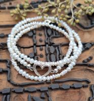 Wickelarmband Perlen Silber
