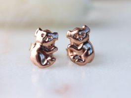 Koala Bär Ohrringe 925 Silber rosévergoldet