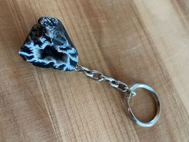 Schlüsselanhänger mit Achatgeode / Edelstein / Heilstein