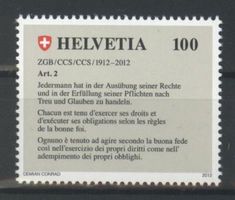 2012, Sondermarke 100 Jahre Schweiz. Zivilgesetzbuch  ** (1)