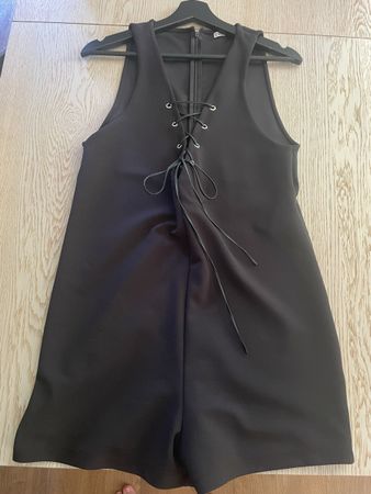ZARA Sommerjumpsuit Schwarz Gr. M mit Schnürung