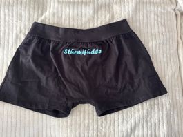 Coole, schwarze Boxershorts mit "Stürmifüdle“- Gr. L