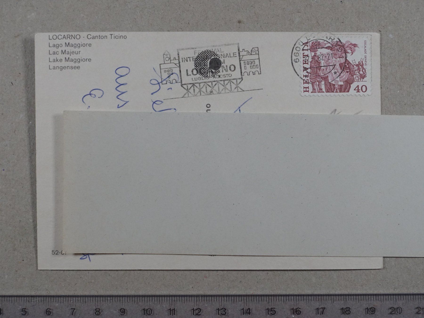 Cartoline postali: Locarno, 1982 – Usato da Lenzburg venduto da fh1 1