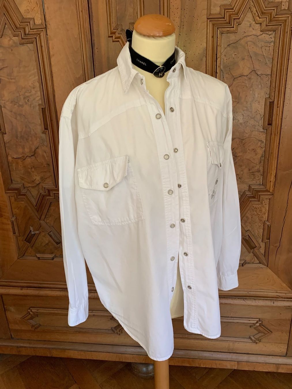 Camicie: Bluse - Hemd 100% Baumwolle Gr L Farbe: Weiß – Usato da Interlaken venduto da Bona55