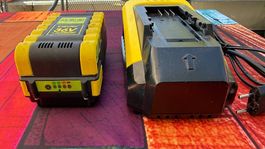 Akku und Ladegerät zu Rasenmäher Okay 64001 36V