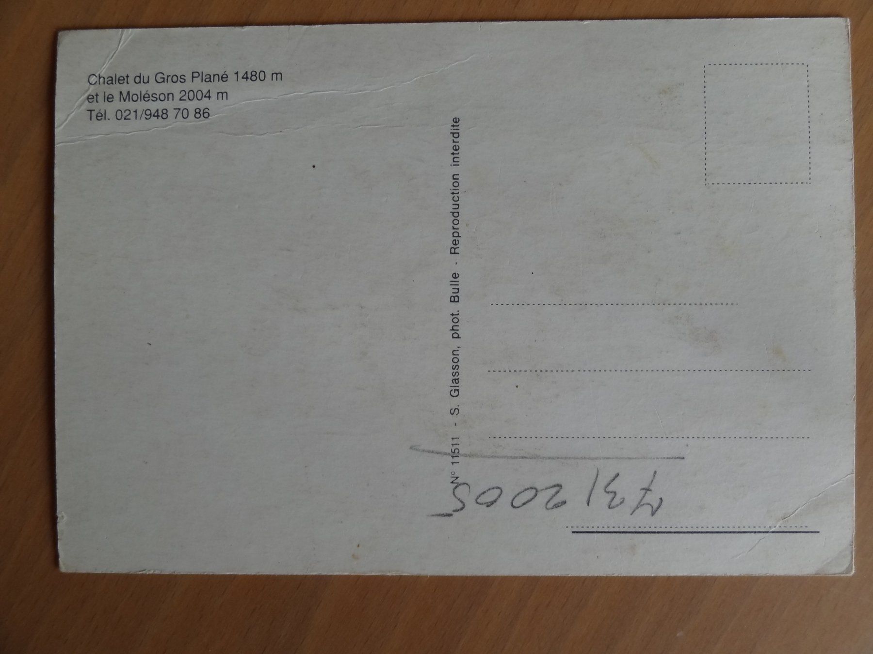 Ansichtskarten: Chalet du Gros Plané et le Moléson – Gebraucht aus St Léonard von Riglin 1