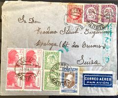 1938 Spanien Republik - Zensurbrief Flugpost nach Graubünden