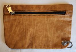 Vintage Leder Pochette Cognac-Braun – YKK Reissverschluss 
