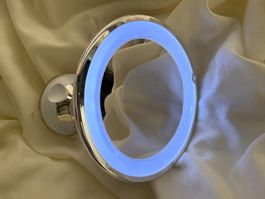 Make-up-Spiegel mit 10-facher Vergröß batteriebetr LED-Licht