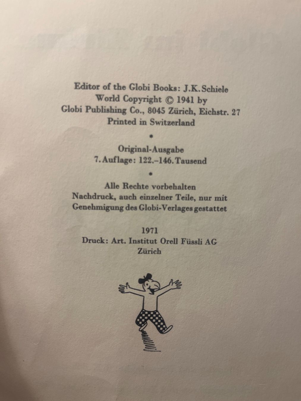 Comics: 1971: Globibuch: Globi im Zirkus – Gebraucht aus Burgdorf von A006972 2