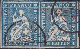 23G (23B4) sehr schönes Paar von NIDAU (BE): 30.NOV:1861.