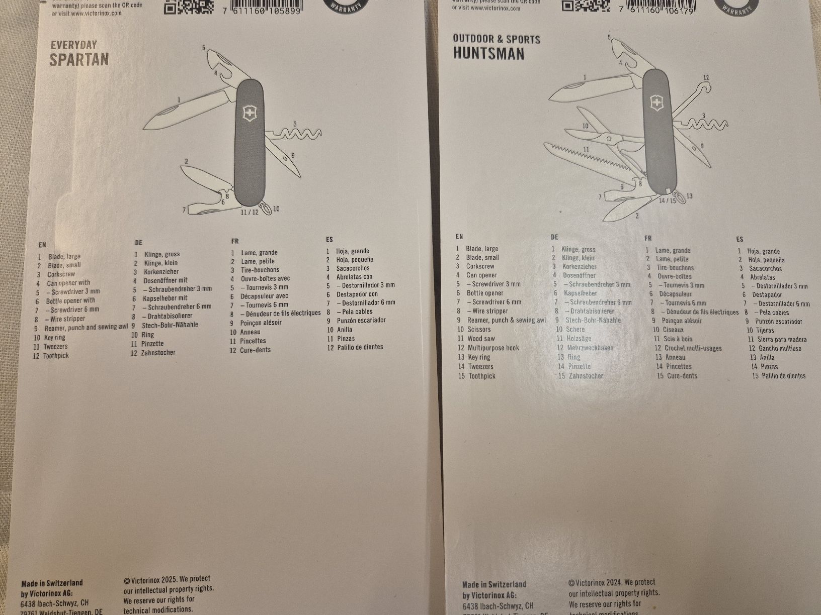 Victorinox Taschenmesser: 2 Victorinox Sackmesser,konvolut – Neu und originalverpackt aus Kreuzlingen von Swiss.Chanel 1