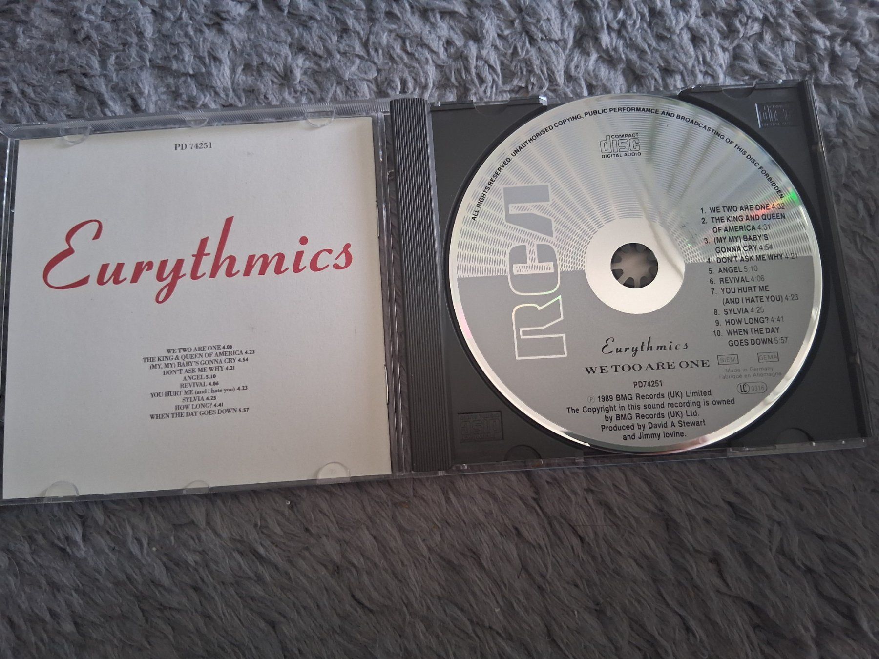 CD: EURYTHMICS      WE TOO ARE ONE     CD – Usato da Wetzikon ZH venduto da Ramones01 2