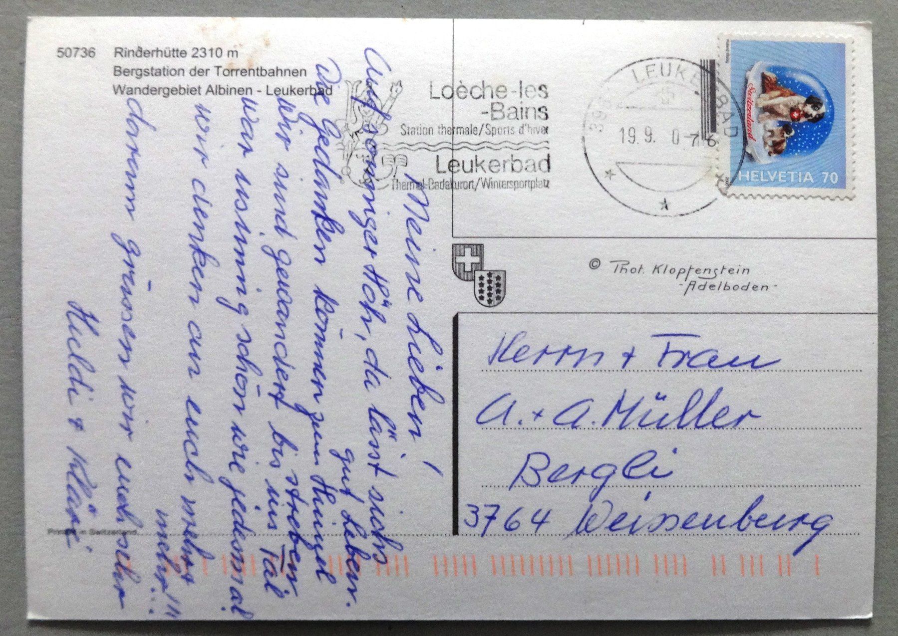 Cartoline postali: Leukerbad 1401 m – Difettoso da Fétigny venduto da Billy2miny 1