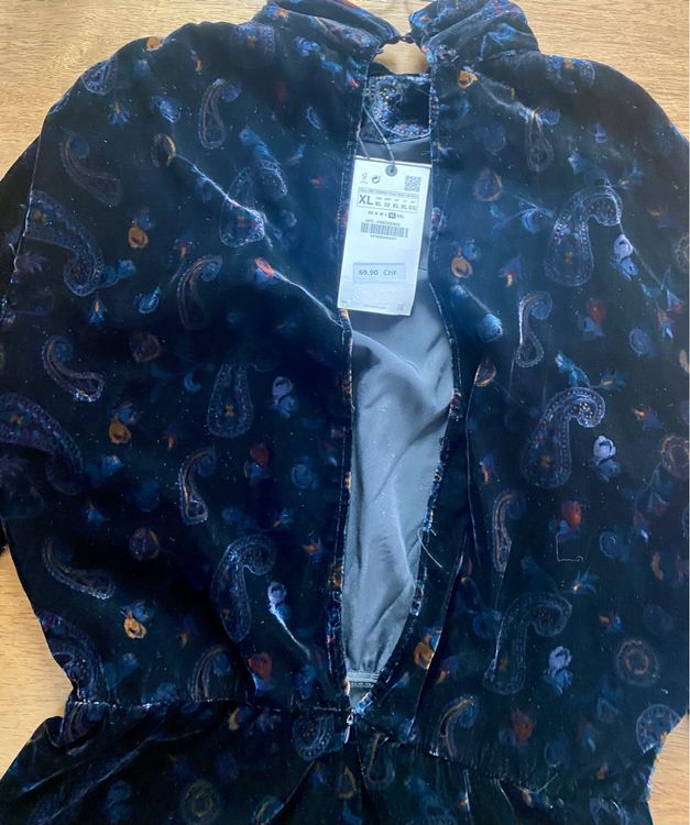 Zara Samtkleid Paisleymuster Gr. XL - Herbst/Winter 🍂 (Neu und ...