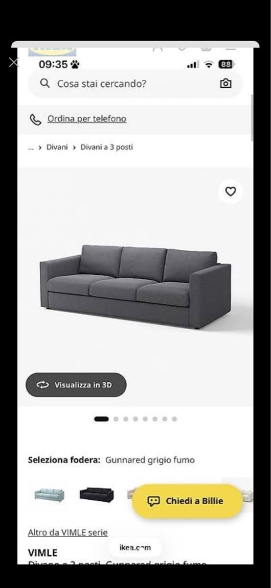 Ikea Sofas: Divano VIMLE IKEA + Pouf – D'occasion à Maggia par sua_jn8f
